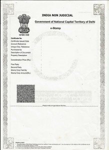 Non Judicial e stamp paper