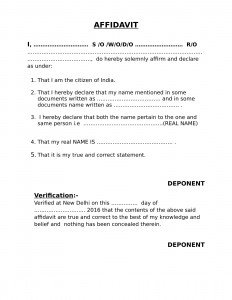 one and same person affidavit