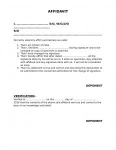 change of signature affidavit