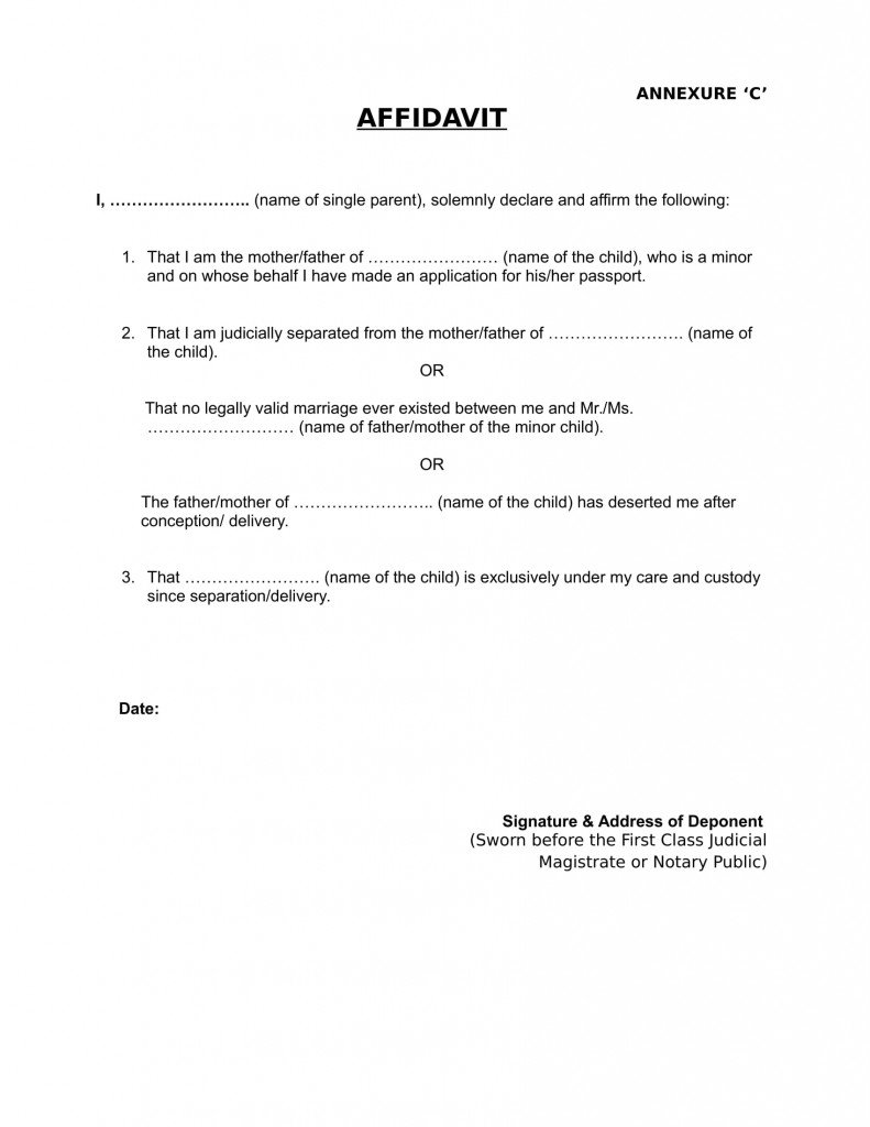 Passport Annexure C  Create Affidavit Online - eDrafter.in