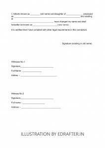 Specimen for Name Change in Gazette