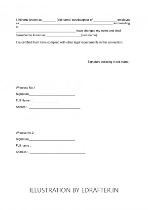 Specimen for Name Change in Gazette