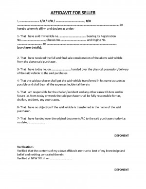 affidavit vehicle