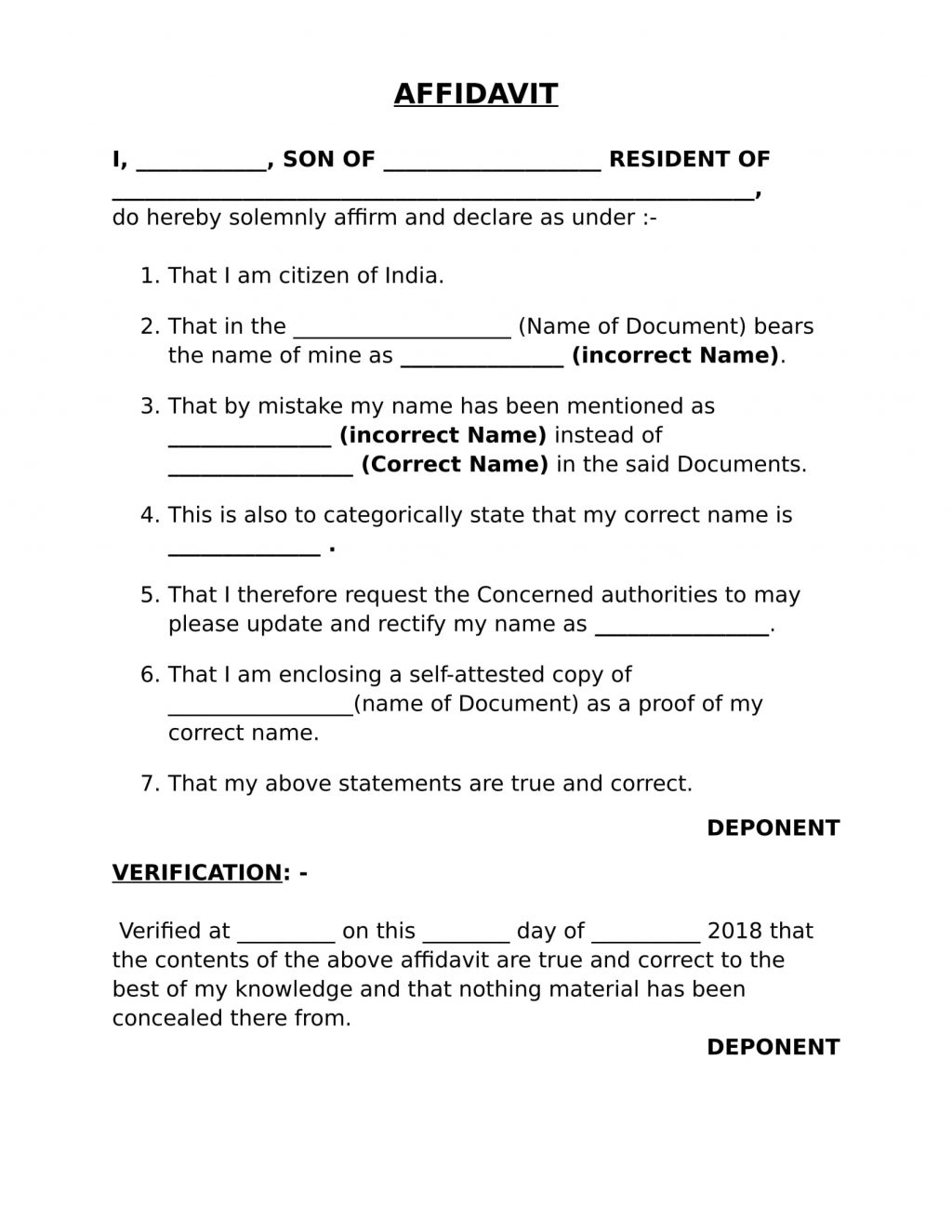 Name Correction Affidavit Get It Online EDrafter in