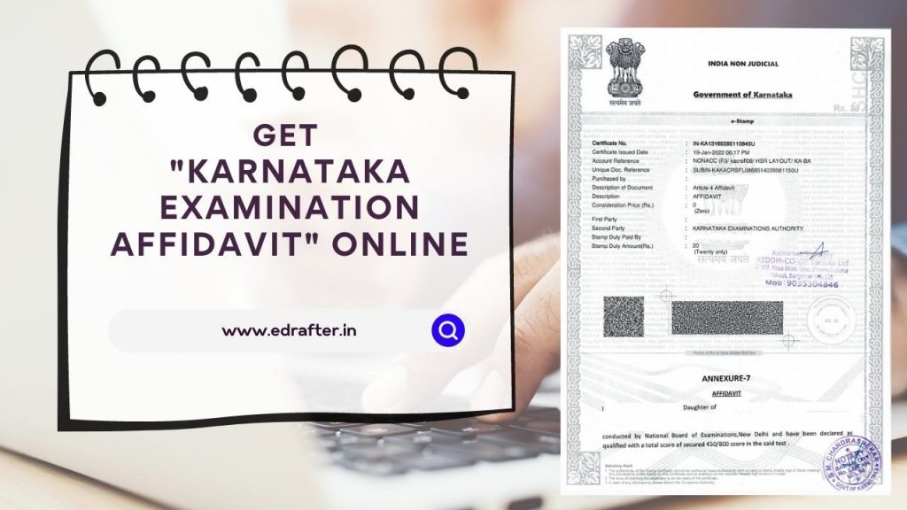How to make Karnataka Examination Authority Affidavit?