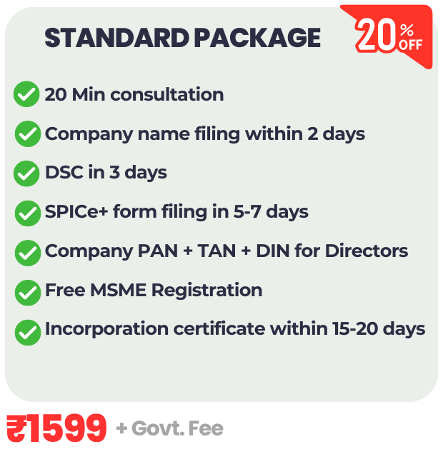 Private Limited Company Registration Standard Package
