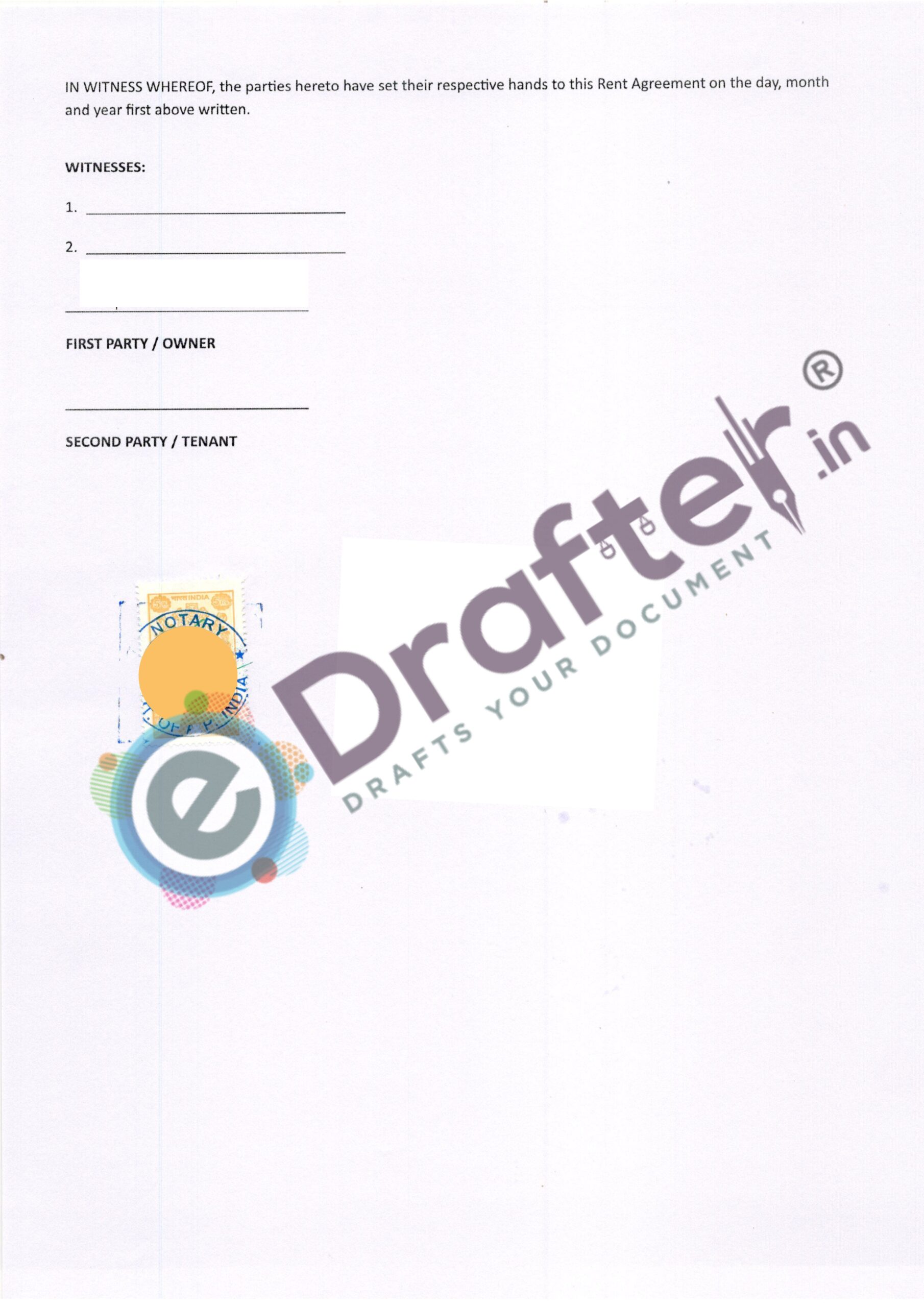 Andhra Pradesh Rent Agreement - Page No. 3