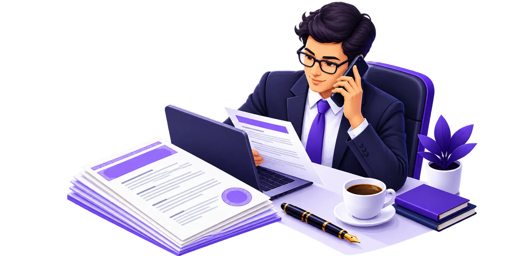 Advocate on a call drafting a custom legal document