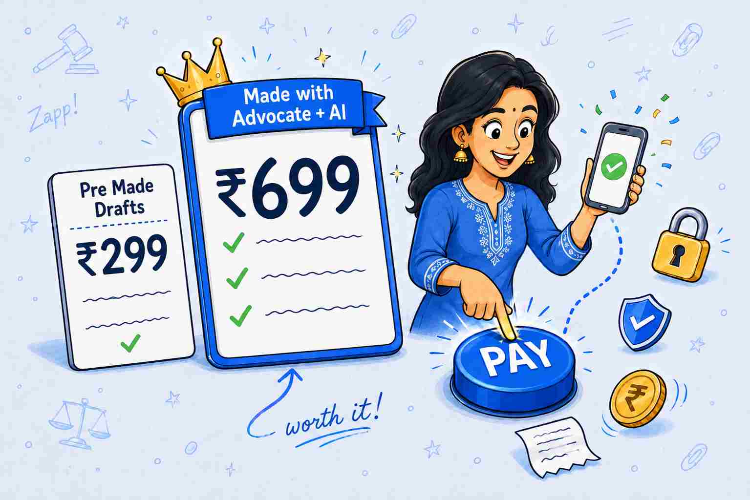 Choose a plan: 299 or the most-chosen 699 advocate notice