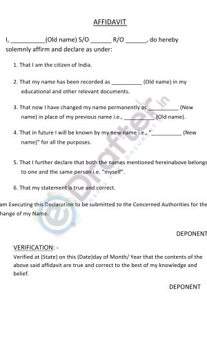Name change affidavit Name change affidavit