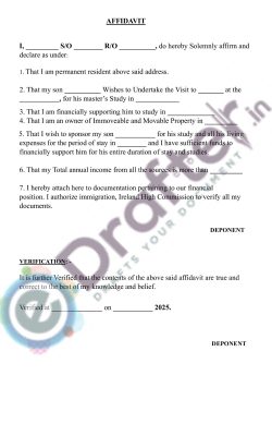 Student Visa Affidavit Student Visa Affidavit